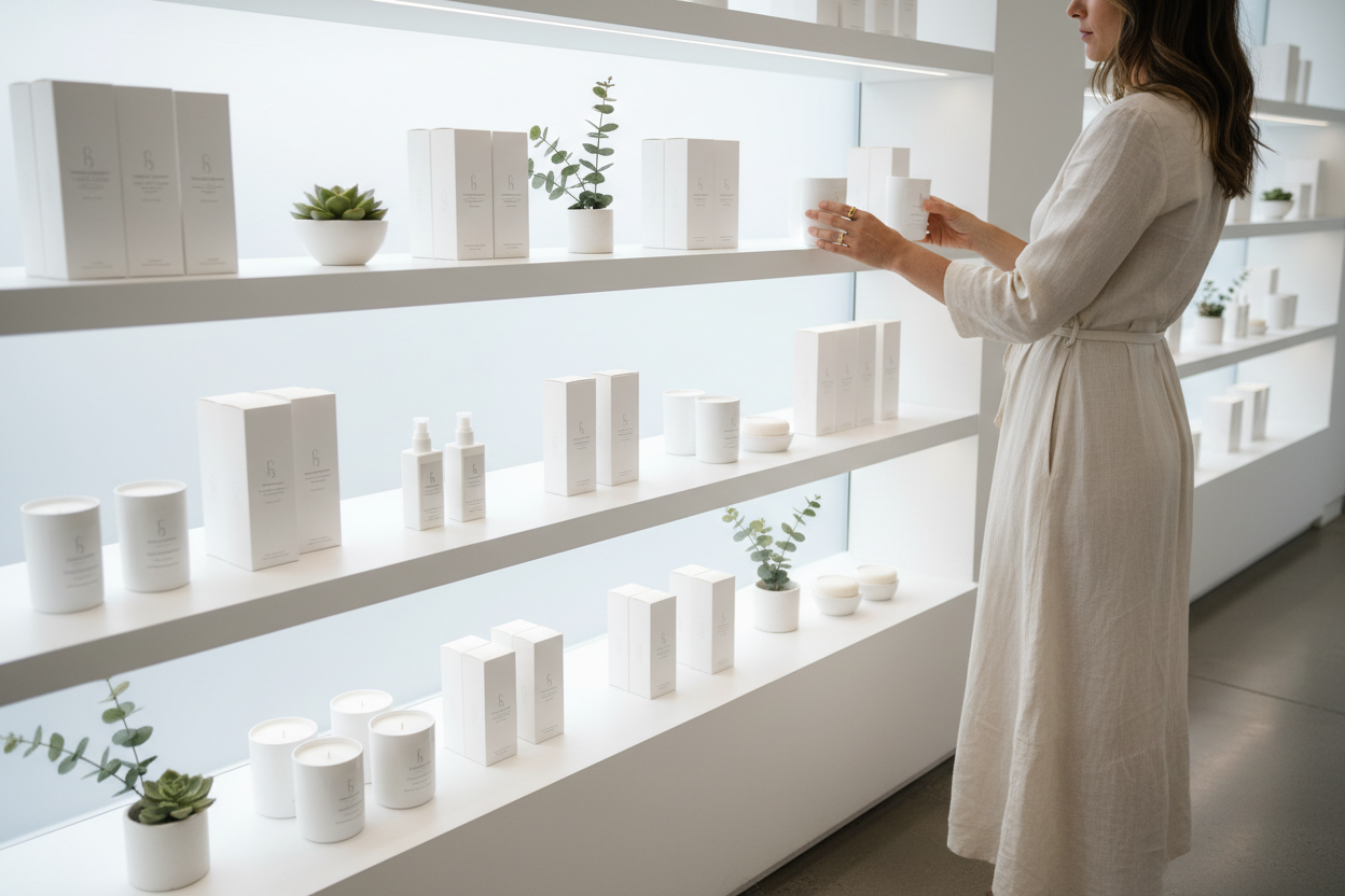 woman shopping for wenvia products in a store