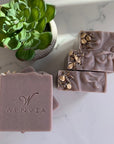 Soothing lavender essential oil soap bar made with nourishing oils and Shea butter to moisturize the skin. 